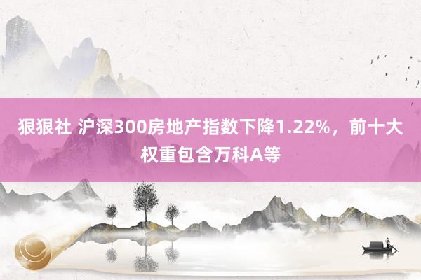 狠狠社 沪深300房地产指数下降1.22%，前十大权重包含万科A等