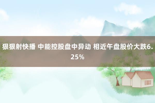 狠狠射快播 中能控股盘中异动 相近午盘股价大跌6.25%