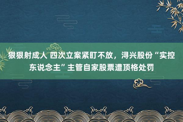 狠狠射成人 四次立案紧盯不放，浔兴股份“实控东说念主”主管自家股票遭顶格处罚