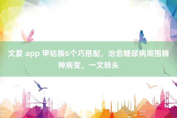 文爱 app 甲钴胺6个巧搭配，治愈糖尿病周围精神病变，一文转头