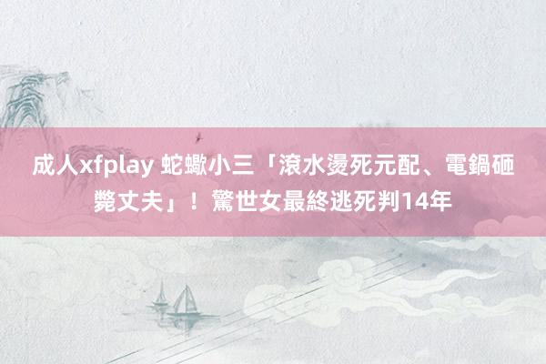 成人xfplay 蛇蠍小三「滾水燙死元配、電鍋砸斃丈夫」！驚世女最終逃死判14年